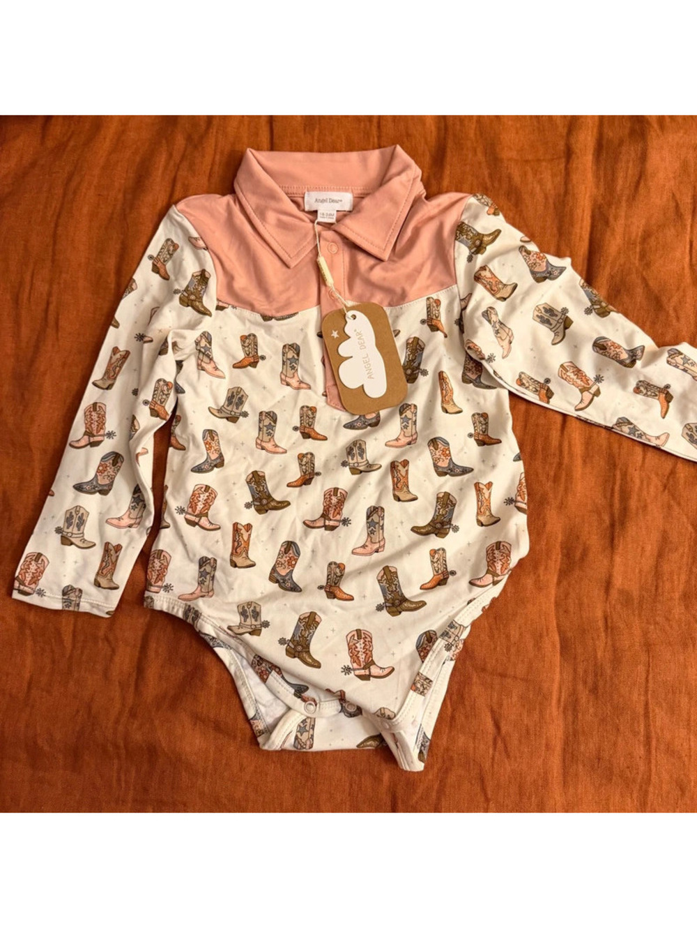 Angel dear pink cowgirl onsie